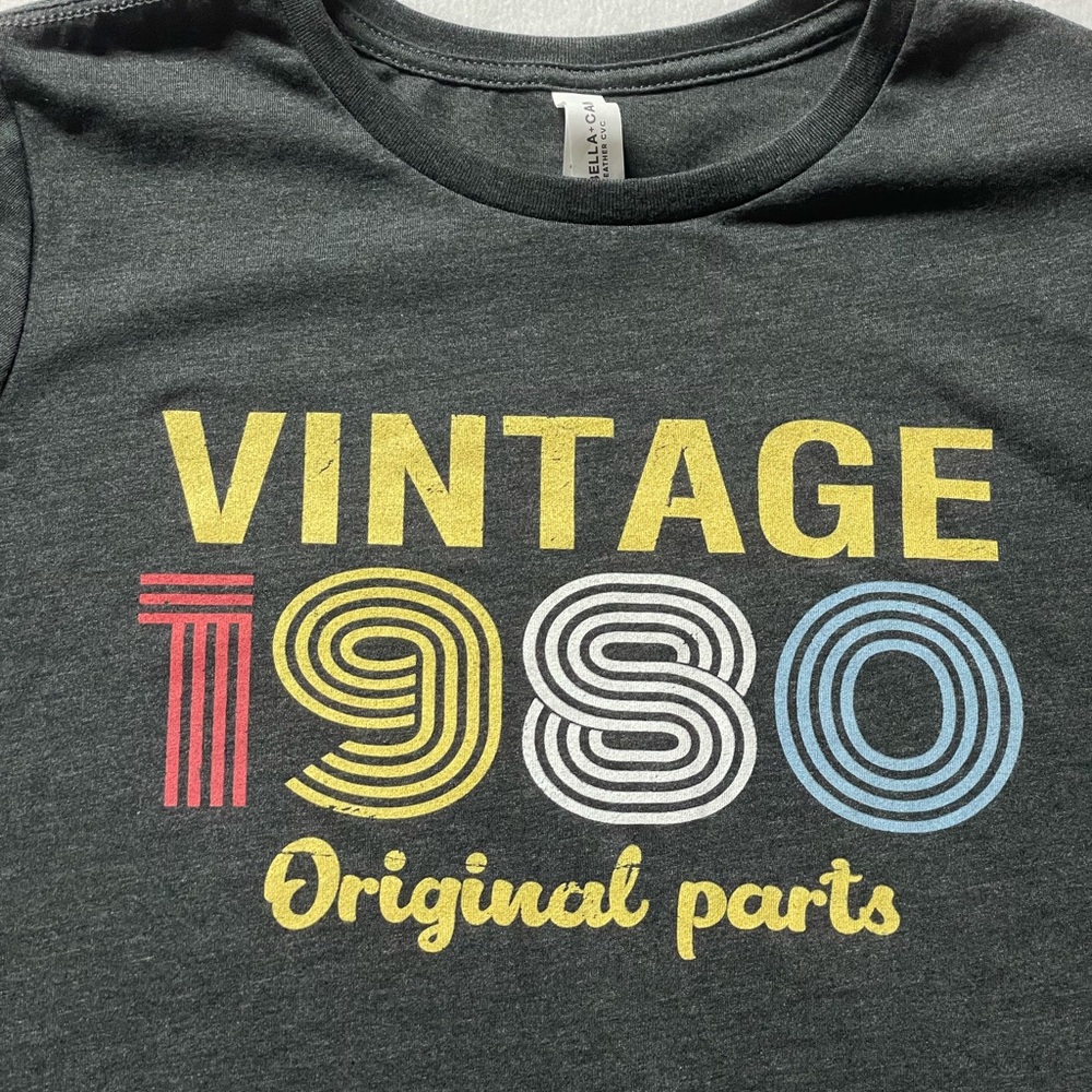 Vintage 1980 Original Parts Tee by Bella Canvas